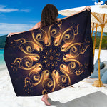 Light Fractal Print Beach Sarong Wrap