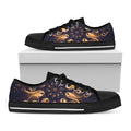 Light Fractal Print Black Low Top Sneakers