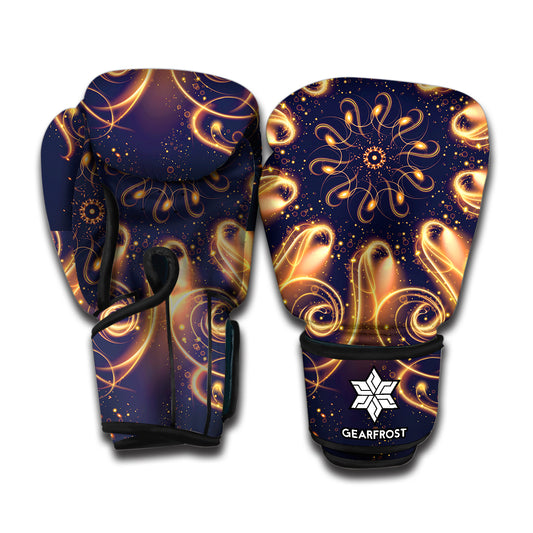 Light Fractal Print Boxing Gloves
