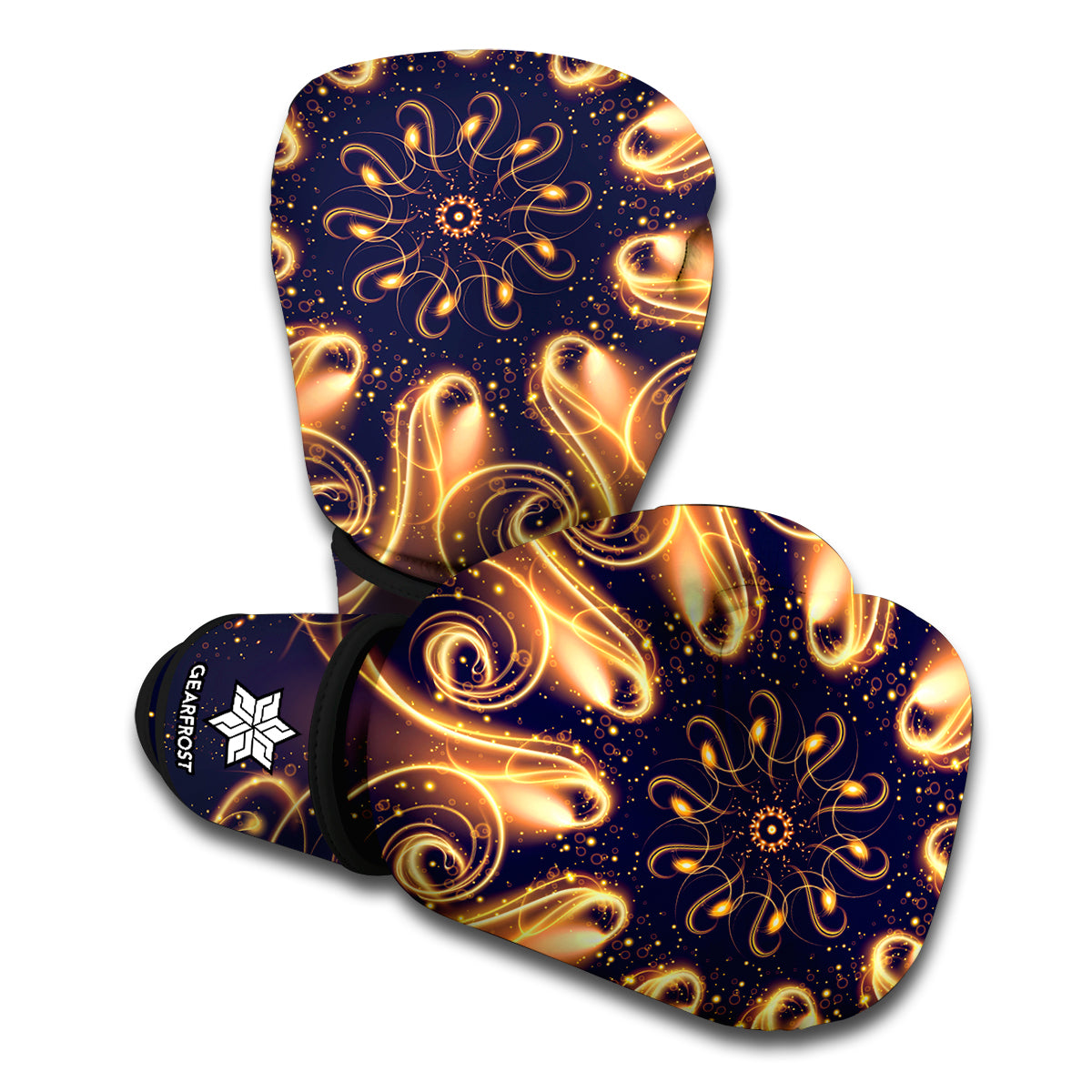 Light Fractal Print Boxing Gloves