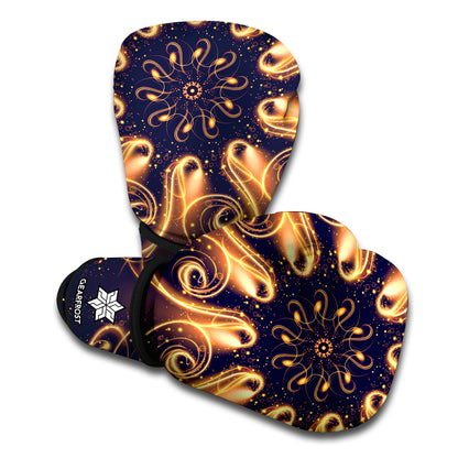 Light Fractal Print Boxing Gloves