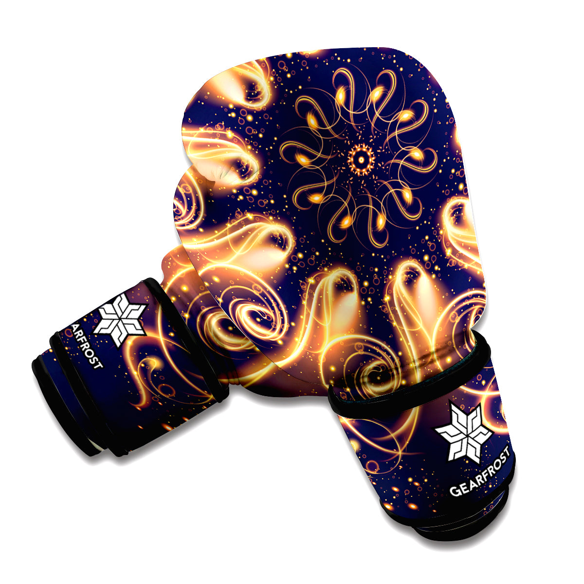 Light Fractal Print Boxing Gloves