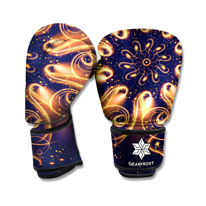Light Fractal Print Boxing Gloves