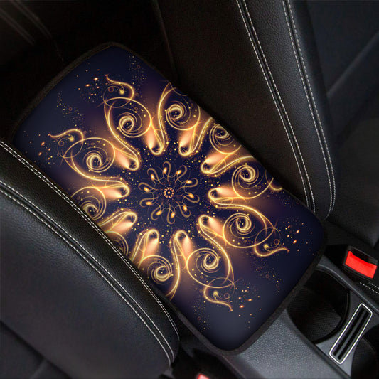 Light Fractal Print Car Center Console Cover