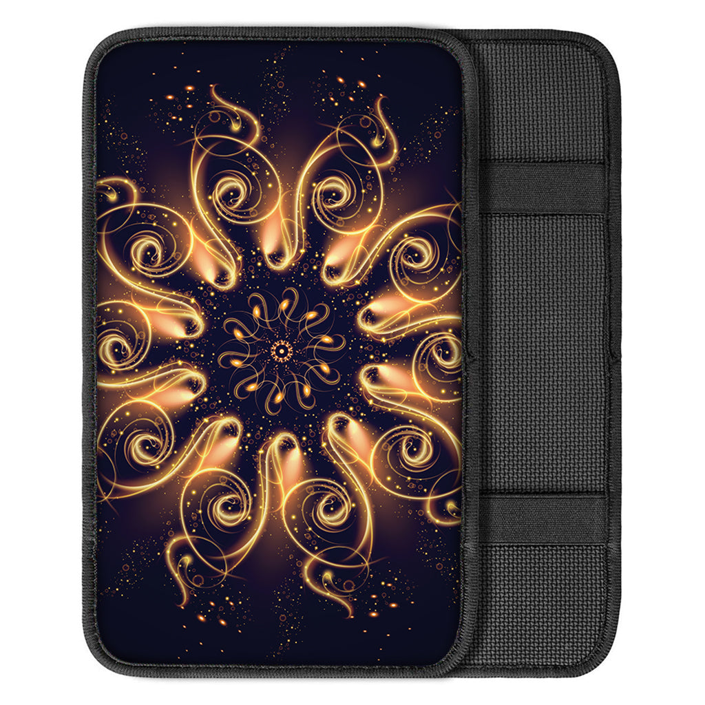 Light Fractal Print Car Center Console Cover
