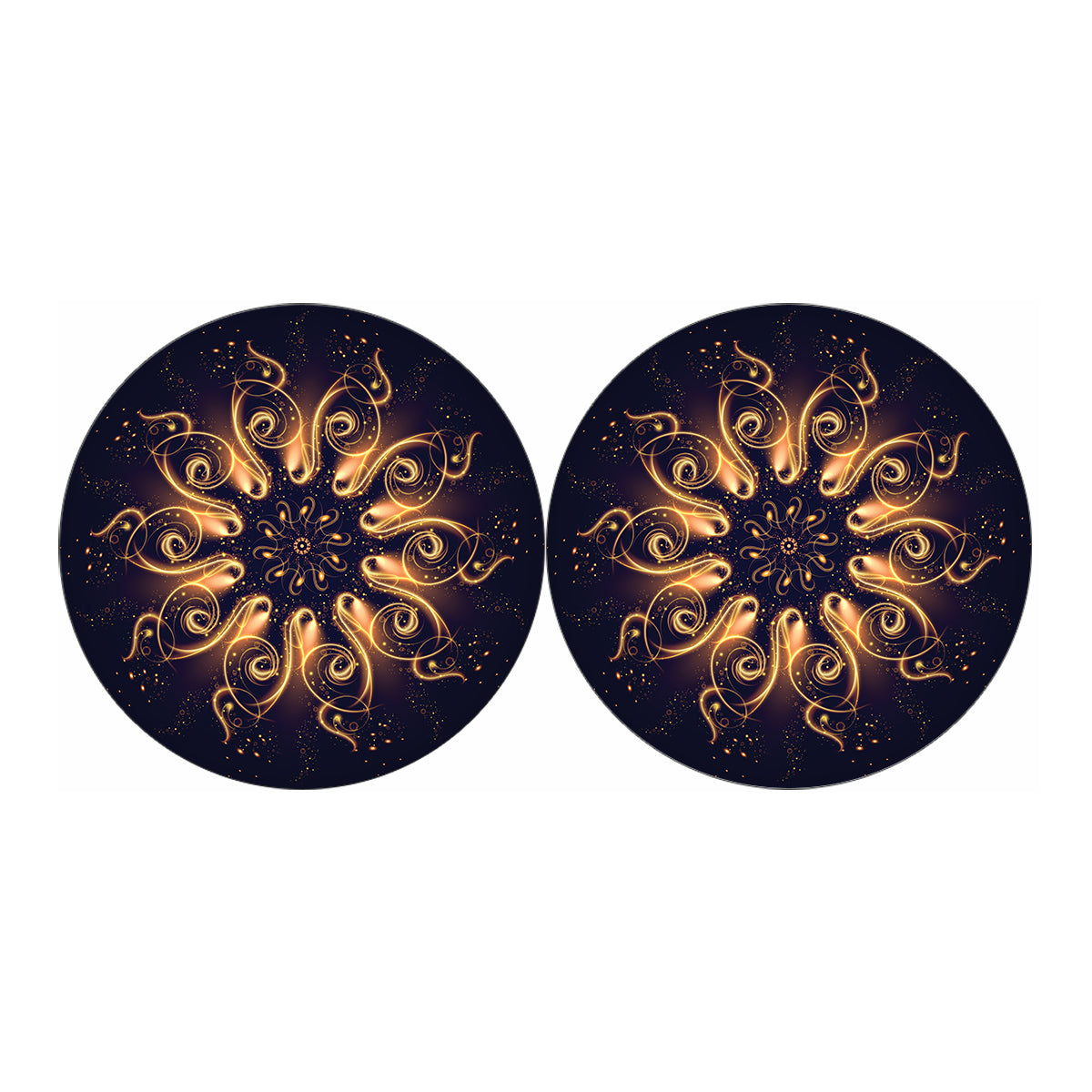 Light Fractal Print Car Coasters