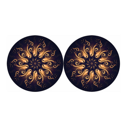 Light Fractal Print Car Coasters