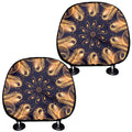 Light Fractal Print Car Headrest Covers