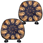 Light Fractal Print Car Headrest Covers