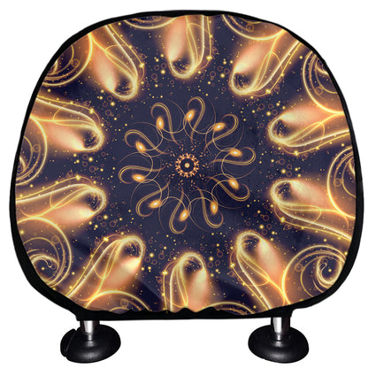 Light Fractal Print Car Headrest Covers