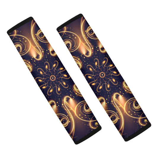 Light Fractal Print Car Seat Belt Covers