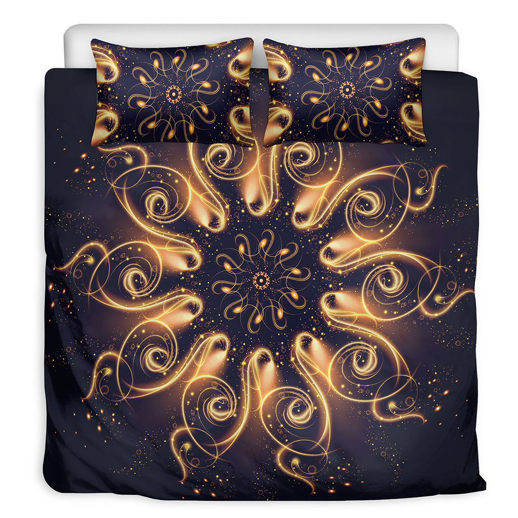 Light Fractal Print Duvet Cover Bedding Set