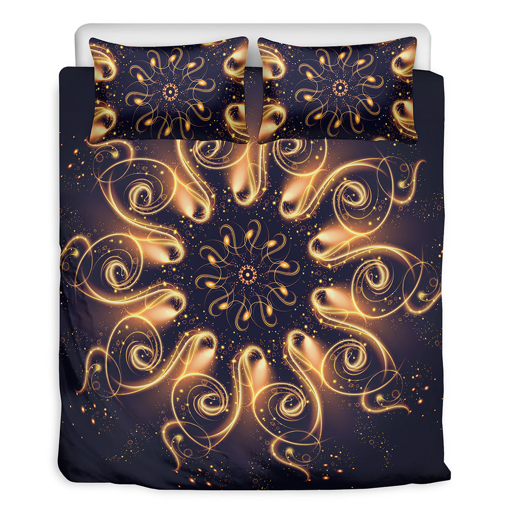 Light Fractal Print Duvet Cover Bedding Set