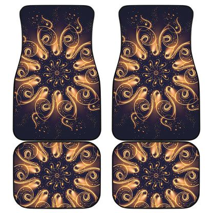 Light Fractal Print Front and Back Car Floor Mats