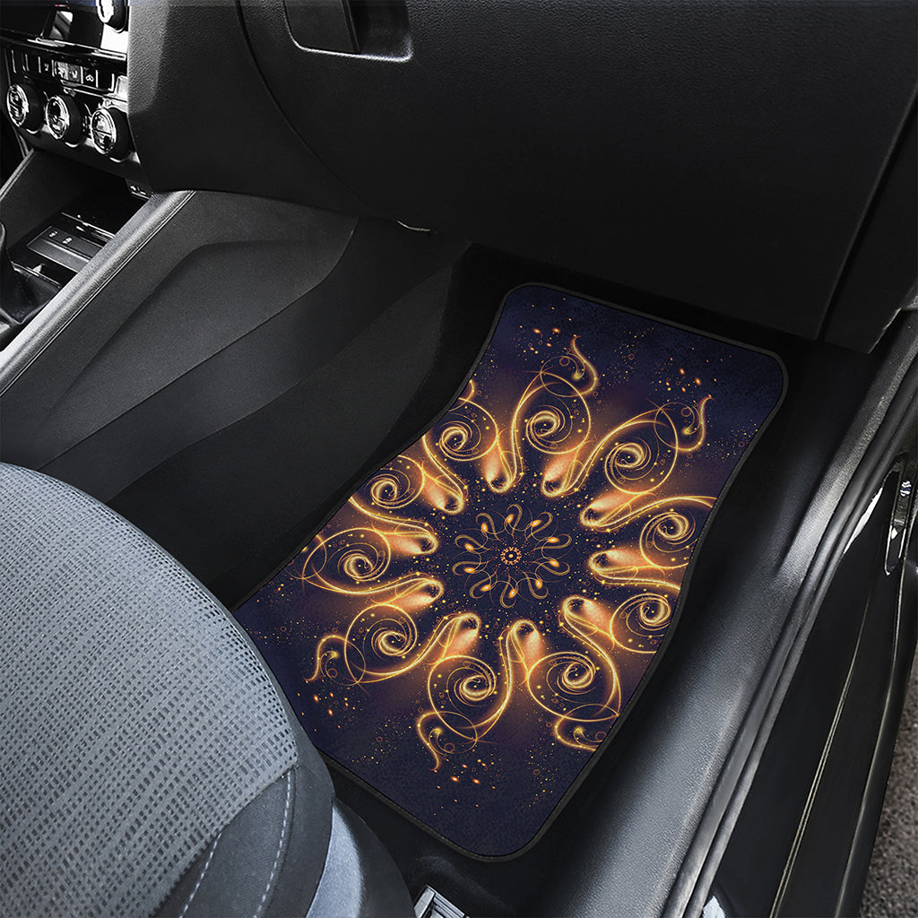 Light Fractal Print Front and Back Car Floor Mats