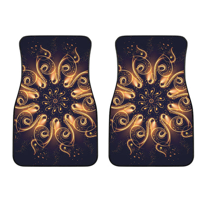 Light Fractal Print Front Car Floor Mats