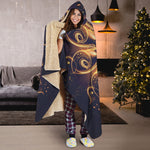 Light Fractal Print Hooded Blanket