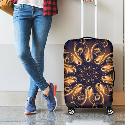 Light Fractal Print Luggage Cover