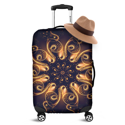 Light Fractal Print Luggage Cover
