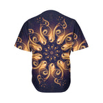 Light Fractal Print Men's Baseball Jersey