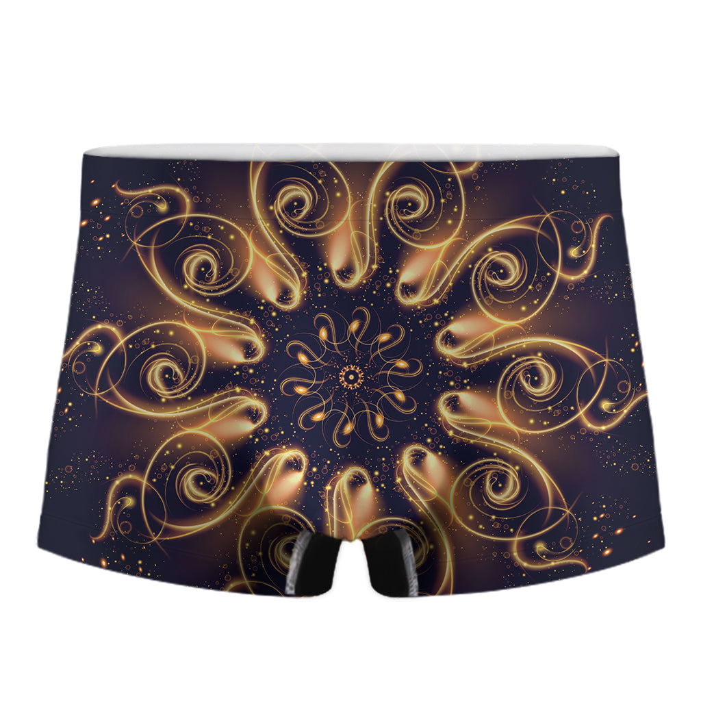 Light Fractal Print Men's Boxer Briefs