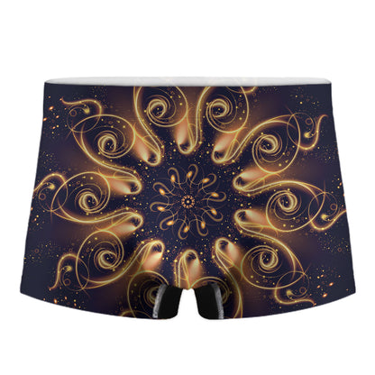 Light Fractal Print Men's Boxer Briefs