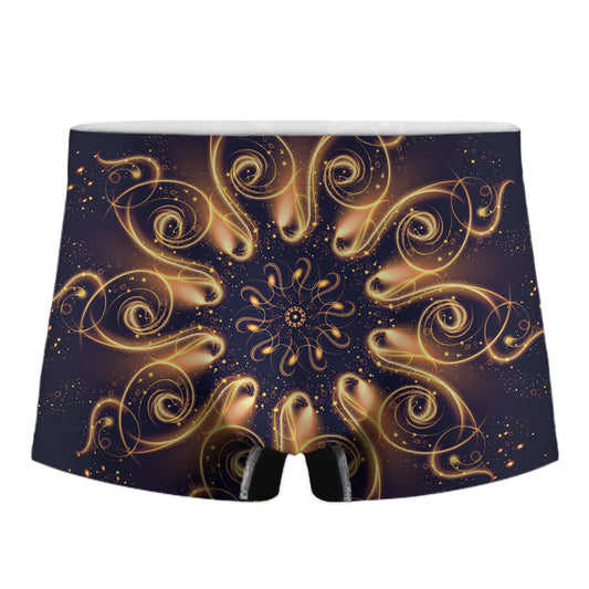 Light Fractal Print Men's Boxer Briefs