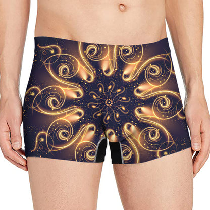 Light Fractal Print Men's Boxer Briefs