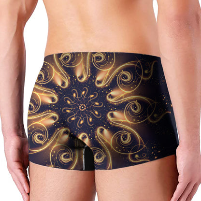 Light Fractal Print Men's Boxer Briefs