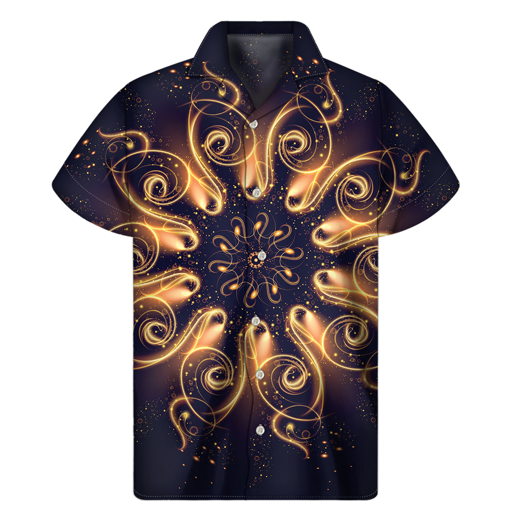 Light Fractal Print Men's Short Sleeve Shirt