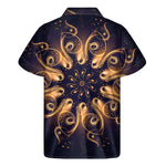 Light Fractal Print Men's Short Sleeve Shirt