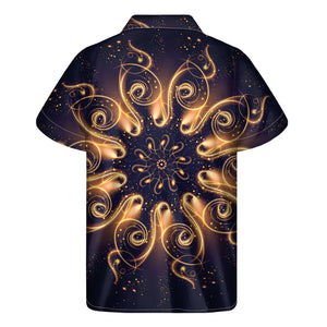 Light Fractal Print Men's Short Sleeve Shirt