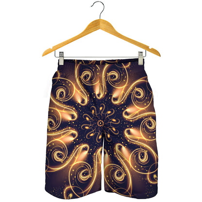 Light Fractal Print Men's Shorts
