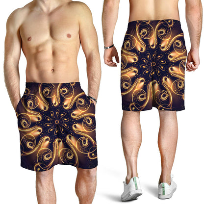 Light Fractal Print Men's Shorts