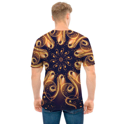 Light Fractal Print Men's T-Shirt