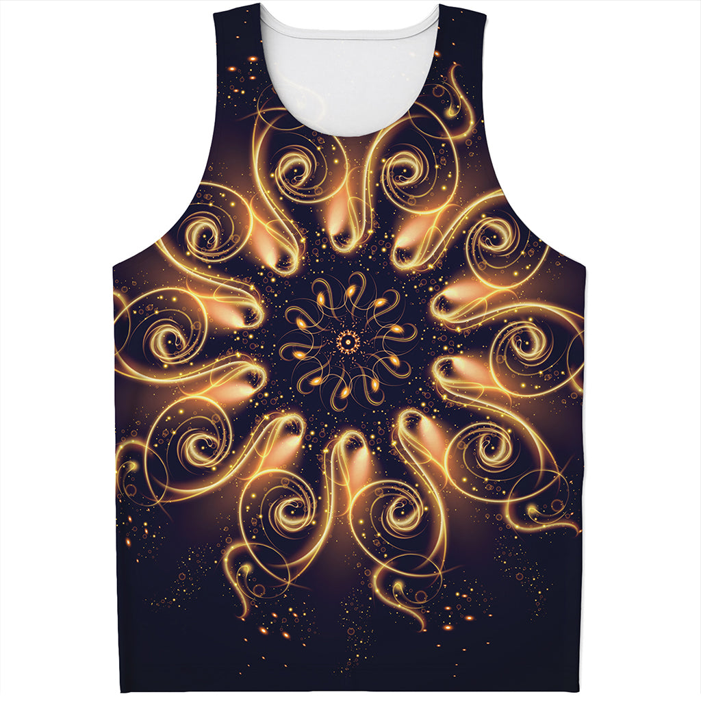 Light Fractal Print Men's Tank Top