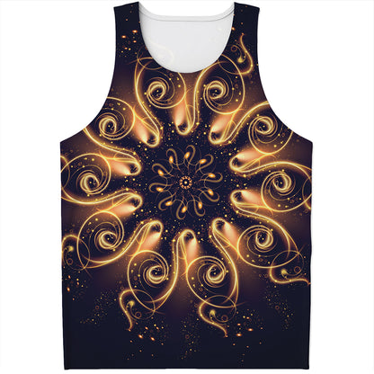 Light Fractal Print Men's Tank Top