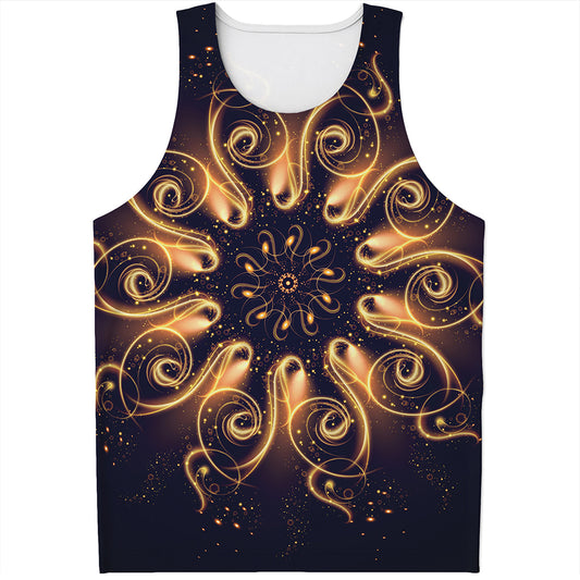 Light Fractal Print Men's Tank Top