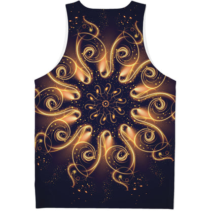 Light Fractal Print Men's Tank Top