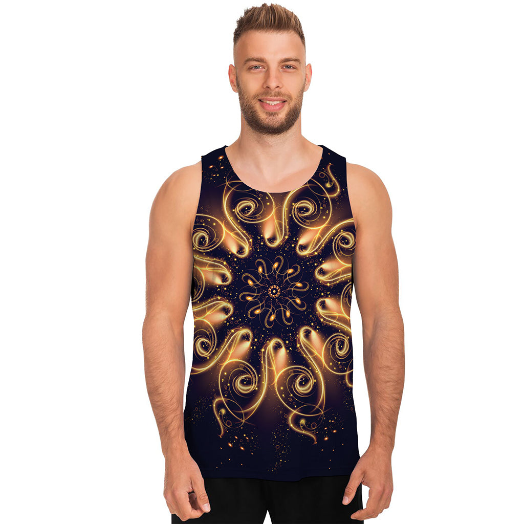 Light Fractal Print Men's Tank Top