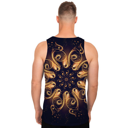 Light Fractal Print Men's Tank Top