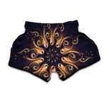 Light Fractal Print Muay Thai Boxing Shorts