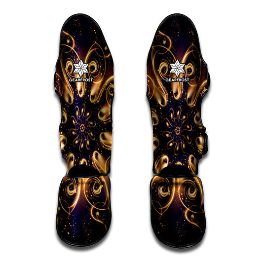 Light Fractal Print Muay Thai Shin Guard