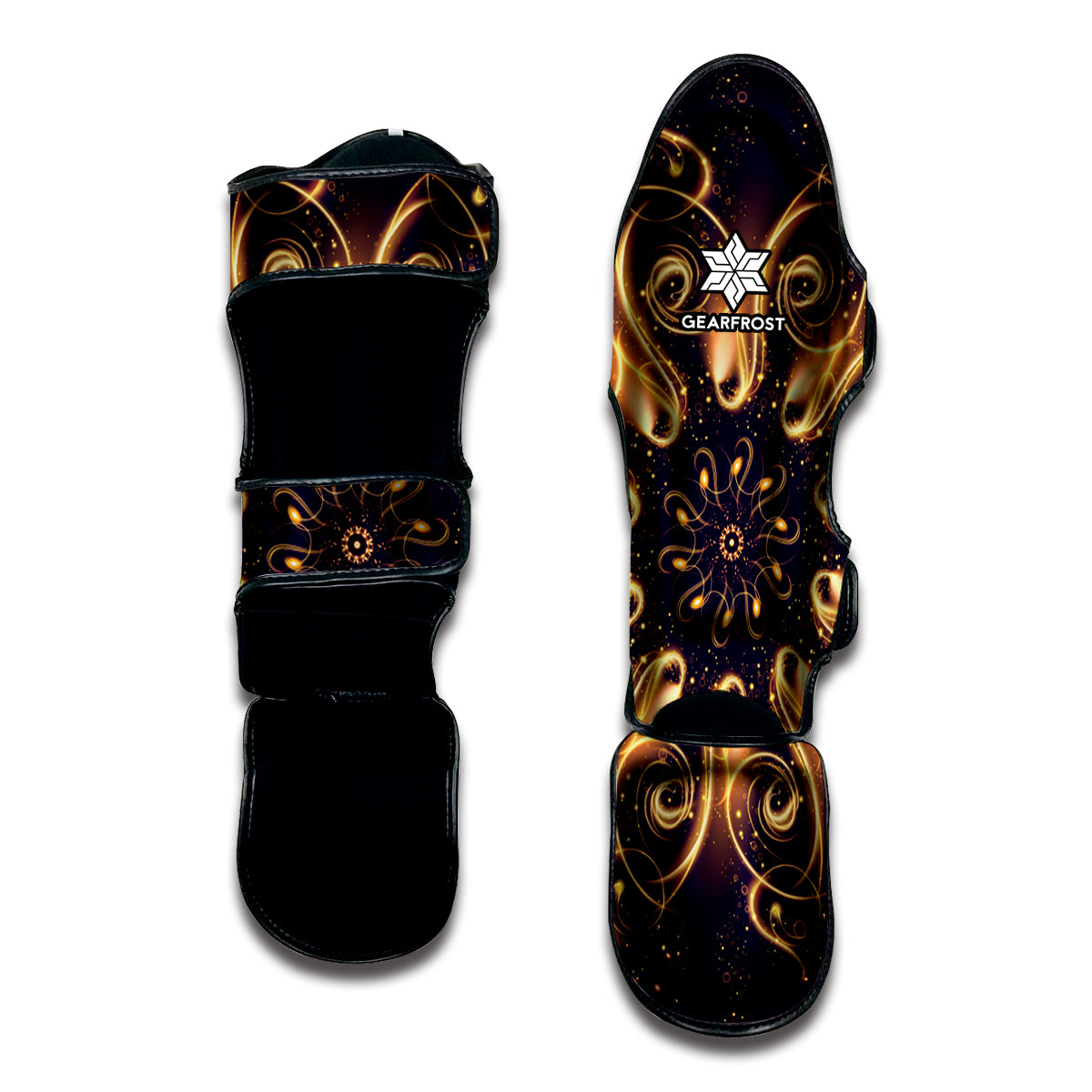 Light Fractal Print Muay Thai Shin Guard