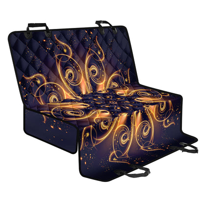 Light Fractal Print Pet Car Back Seat Cover