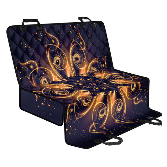 Light Fractal Print Pet Car Back Seat Cover