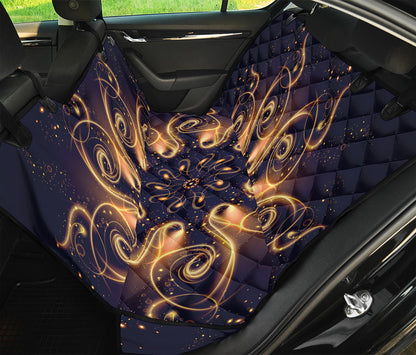 Light Fractal Print Pet Car Back Seat Cover