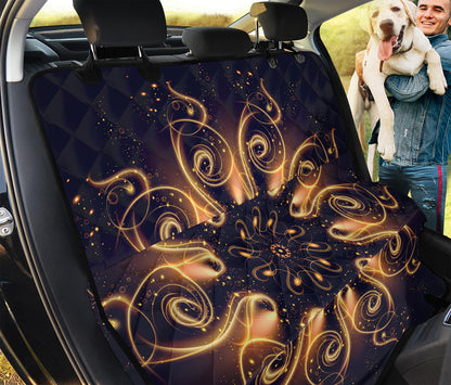 Light Fractal Print Pet Car Back Seat Cover