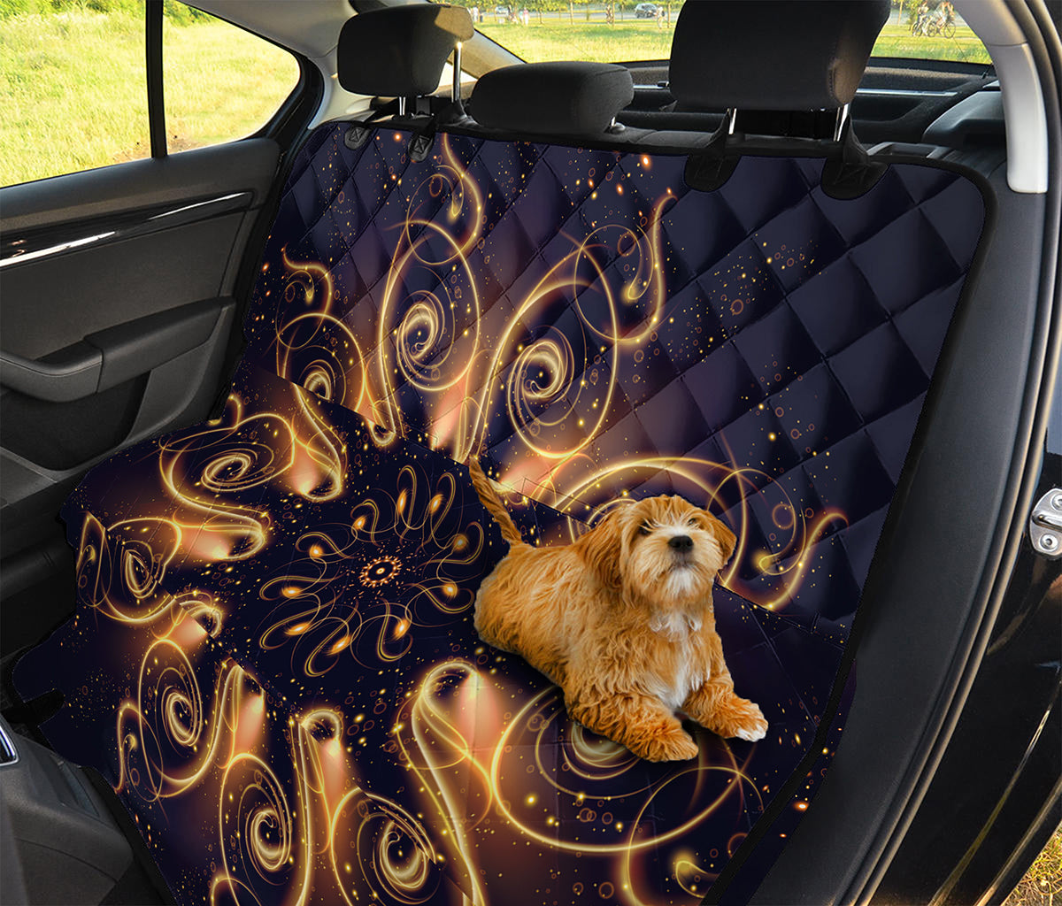 Light Fractal Print Pet Car Back Seat Cover