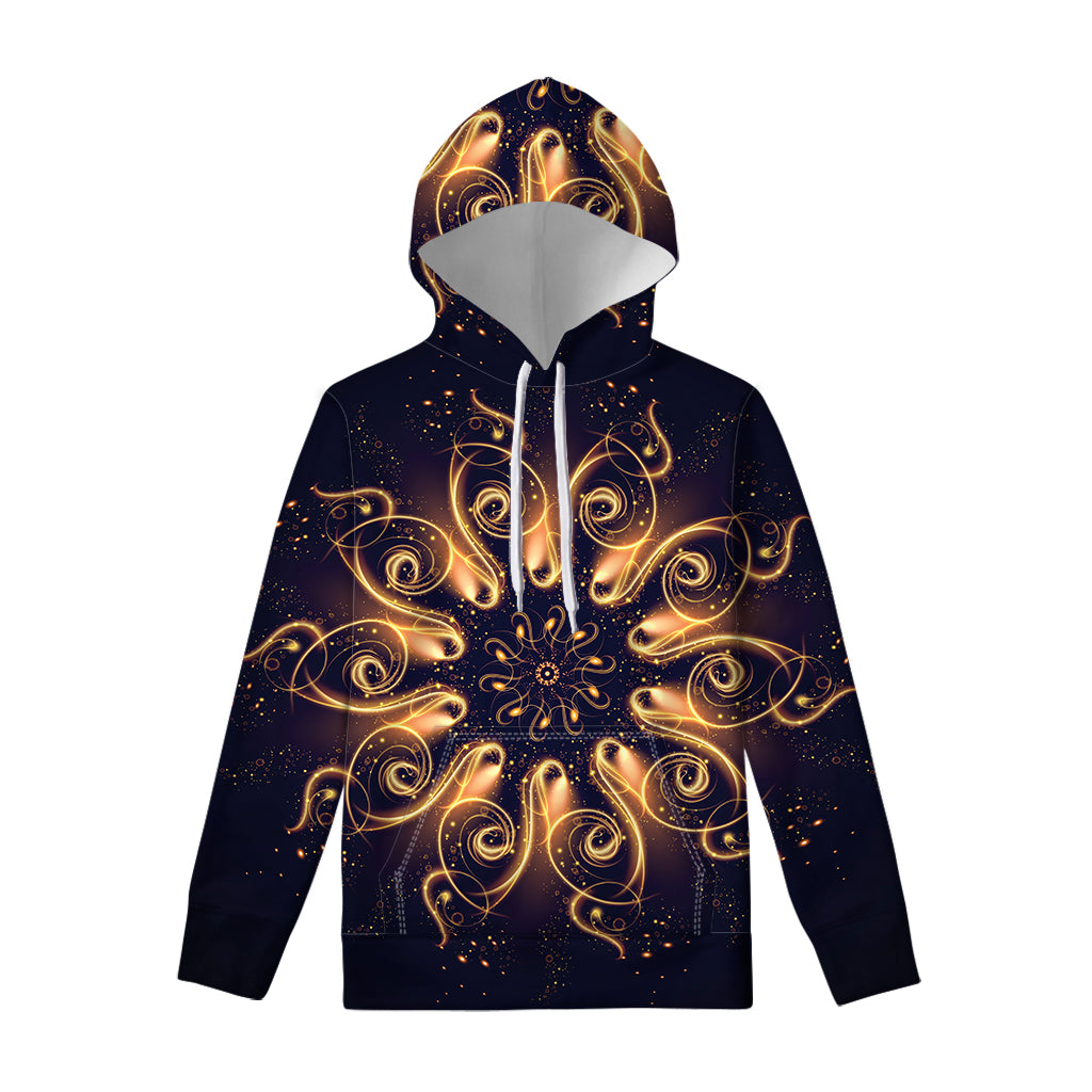 Light Fractal Print Pullover Hoodie